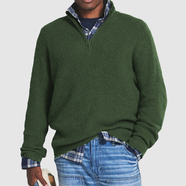 Men's Ribbed Quarter-Zip Sweater