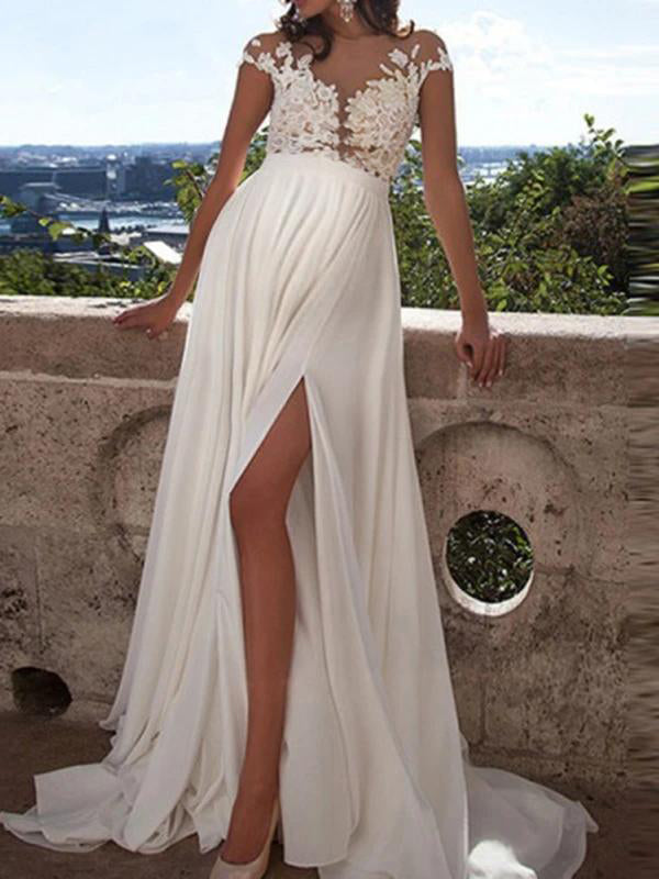 Women's Maternity Lace Side Slit Dress