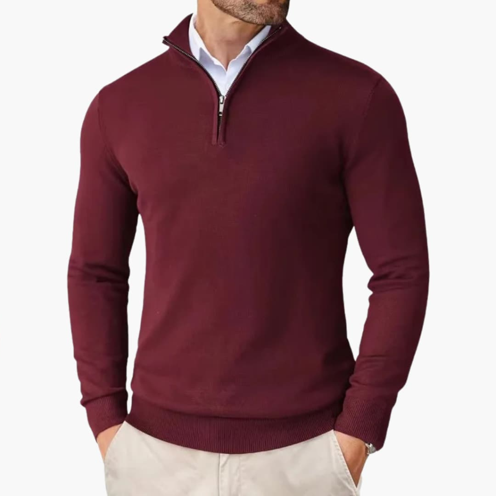 Men's Classic Quarter-Zip Knit Pullover
