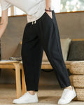 Men's Cotton Drawstring Tapered Casual Pants