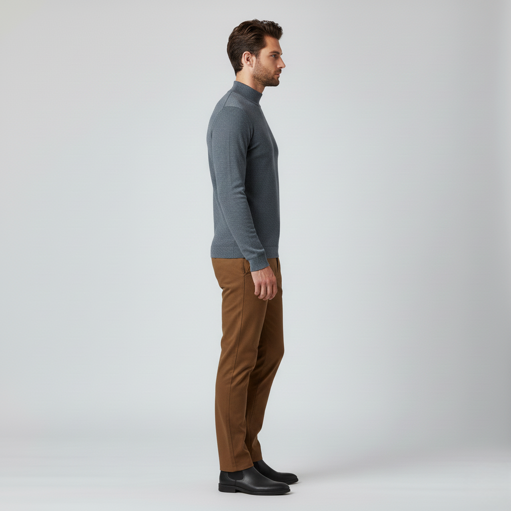 Men's Waffle-Knit Mock-Neck Top