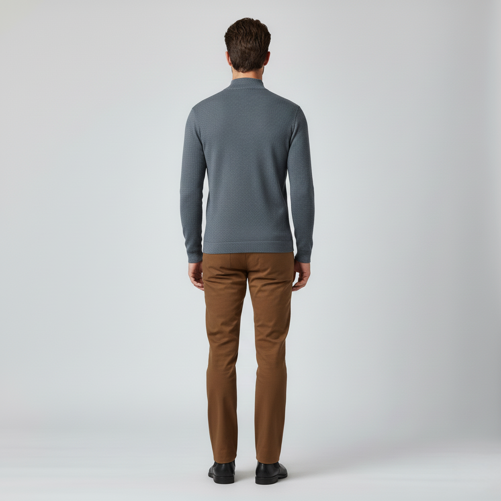 Men's Waffle-Knit Mock-Neck Top