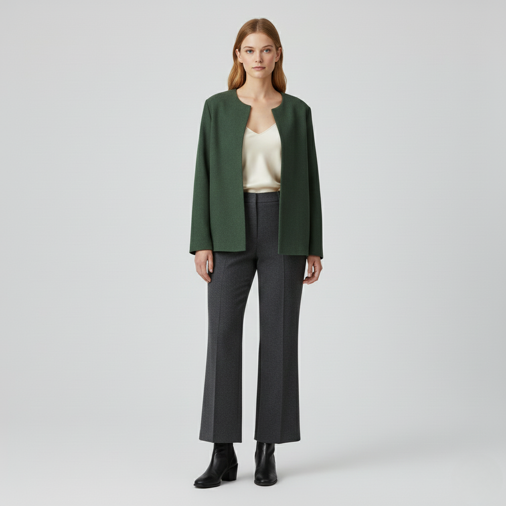 Women's Minimalist Collarless Jacket