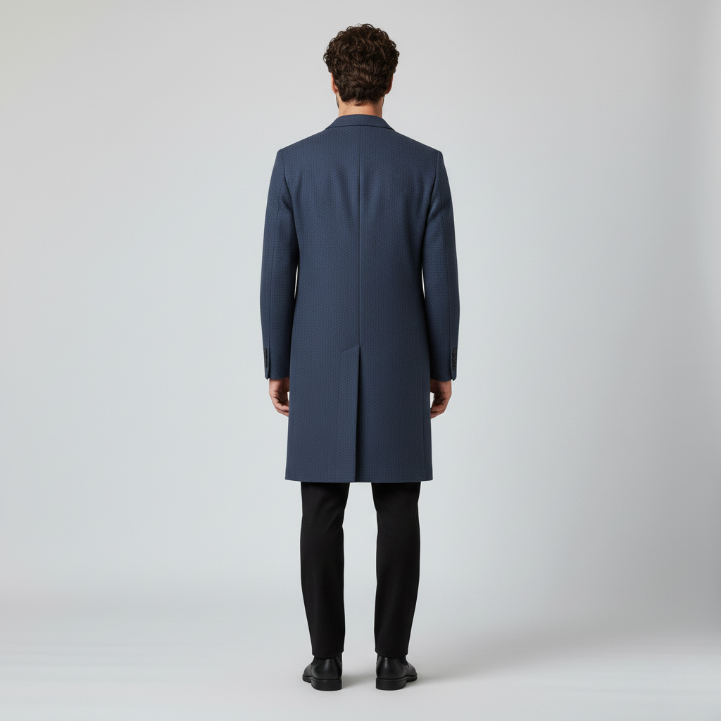 Men's Textured Longline Coat