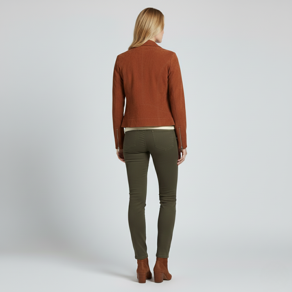 Women's Faux-Suede Biker Jacket