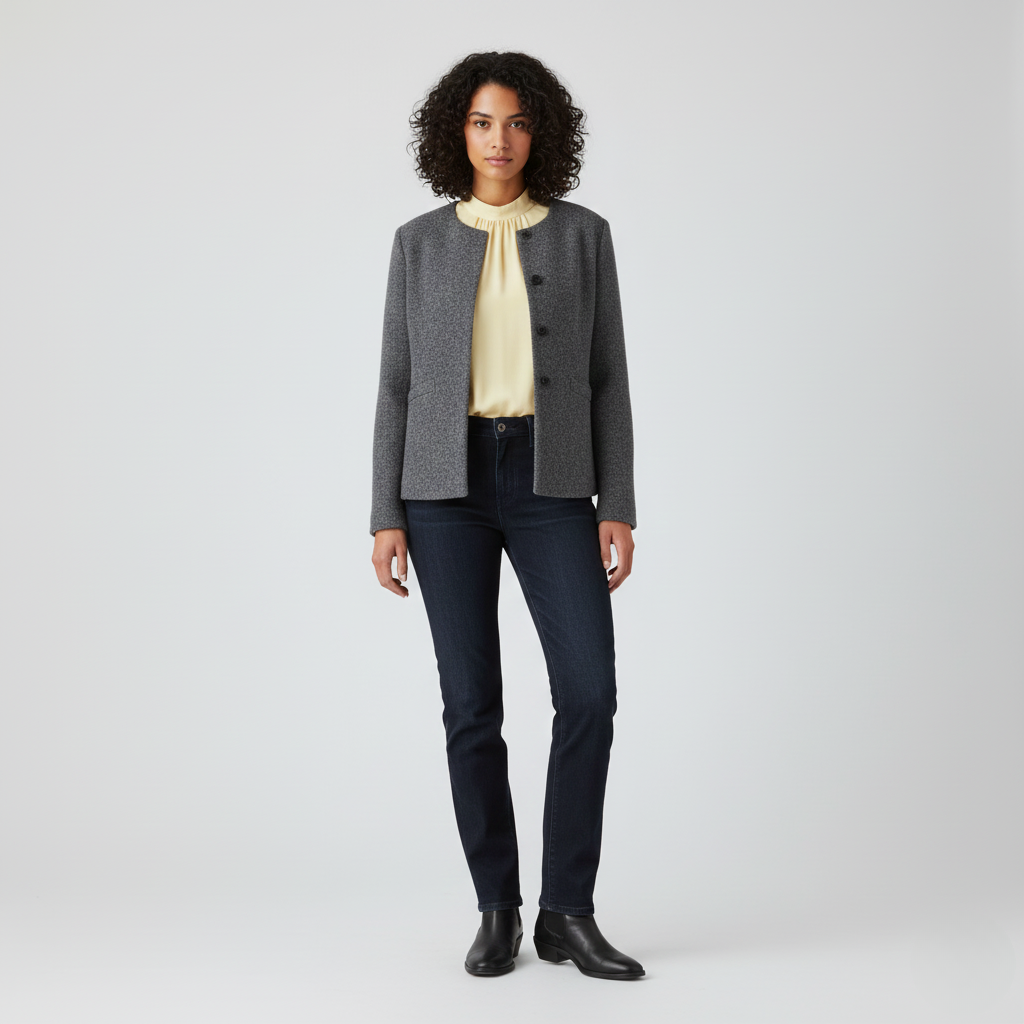 Women's Structured Collarless Jacket