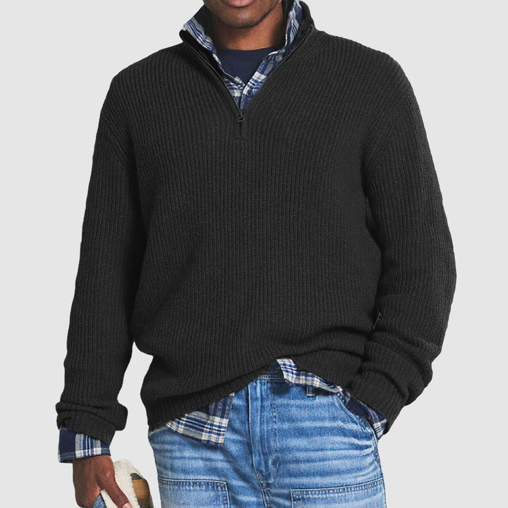 Men's Ribbed Quarter-Zip Sweater