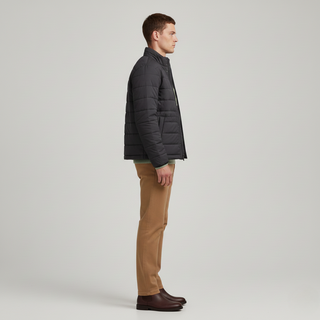 Men's Quilted Stand-Collar Jacket