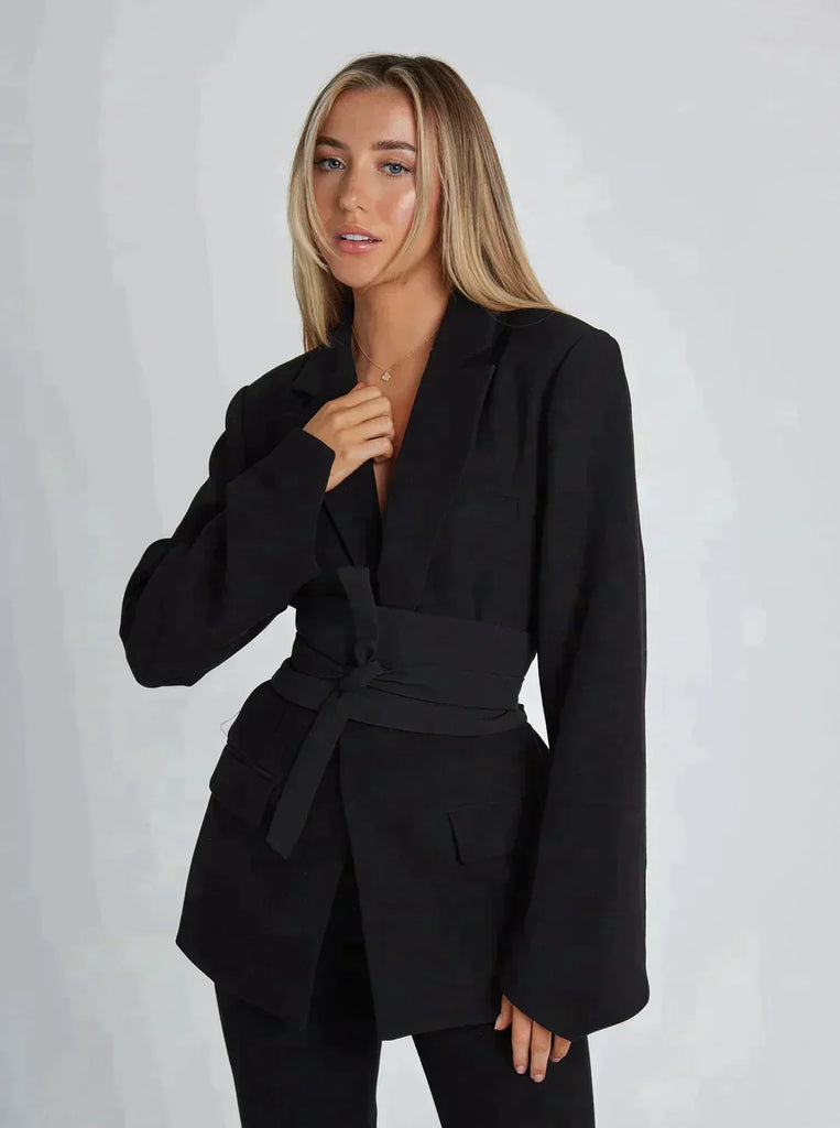 Women's Belted Waist Blazer