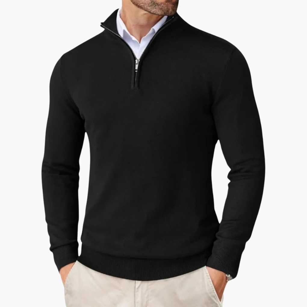 Men's Classic Quarter-Zip Knit Pullover