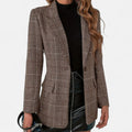 Women's Brown Heritage-Print Tailored Blazer