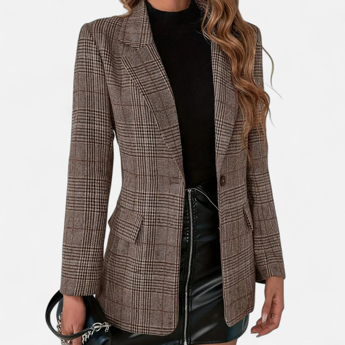 Women's Brown Heritage-Print Tailored Blazer