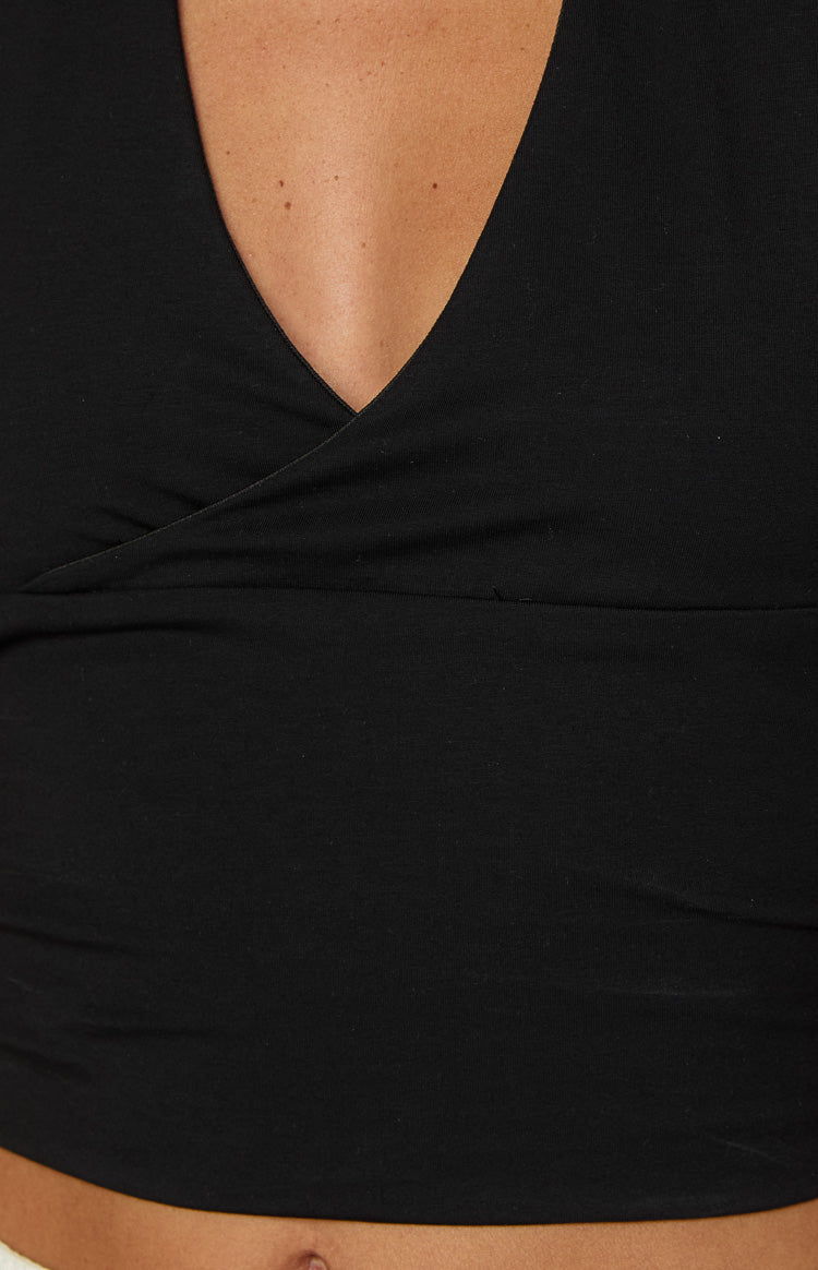 Women's Black Halter Neck Crop Top