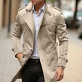 Men's Military-Inspired Mid-Length Trench Coat