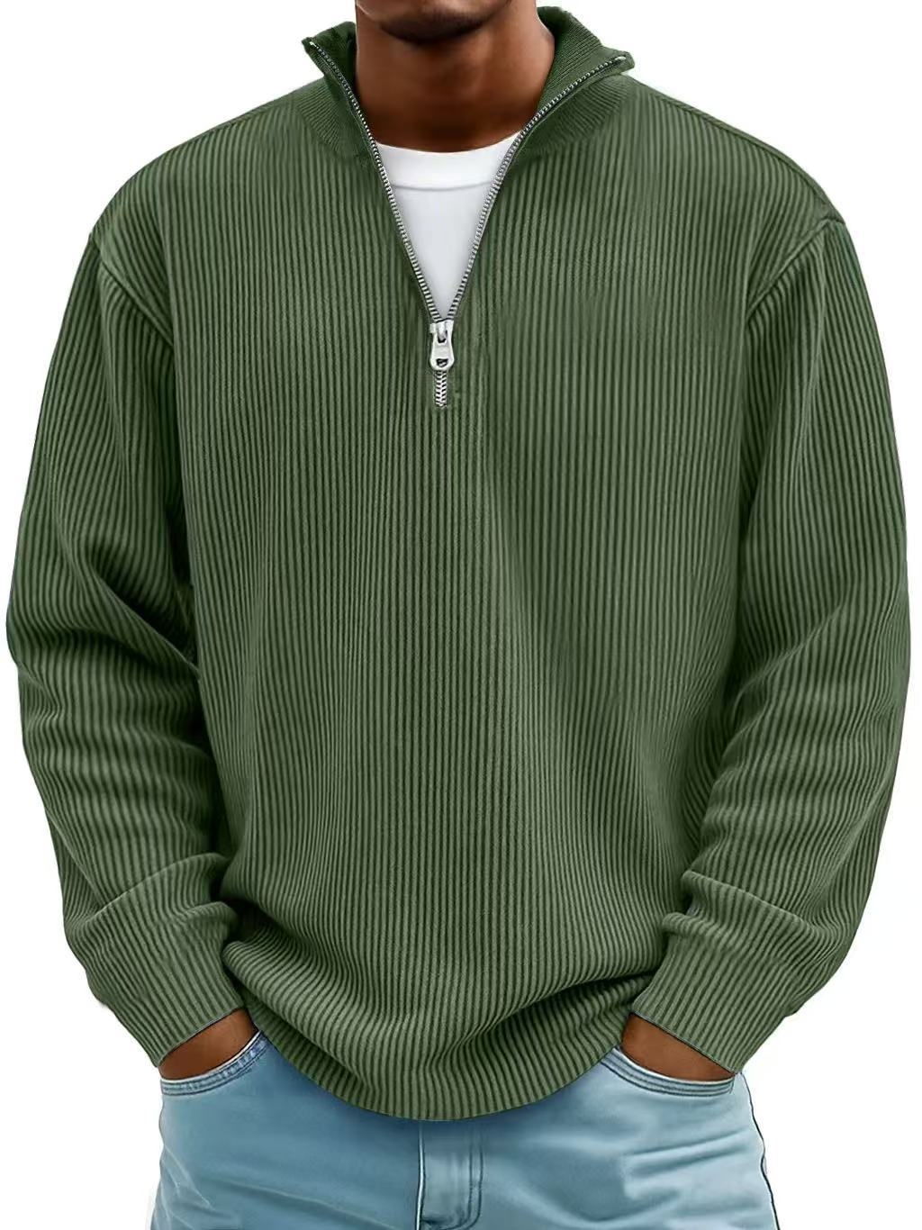 Men's Oversized Ribbed Half-Zip Sweater