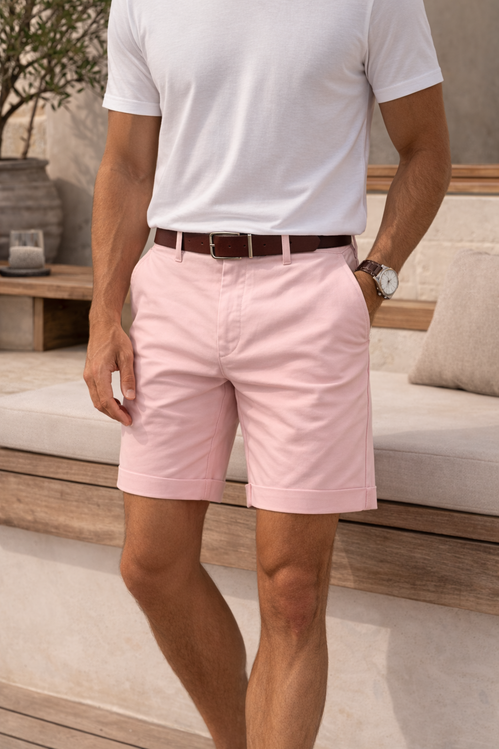 Men's Tailored Cotton Twill Chino Shorts