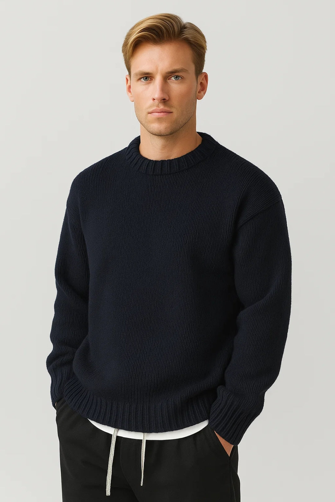 Men's Oversized Crew-Neck Sweater