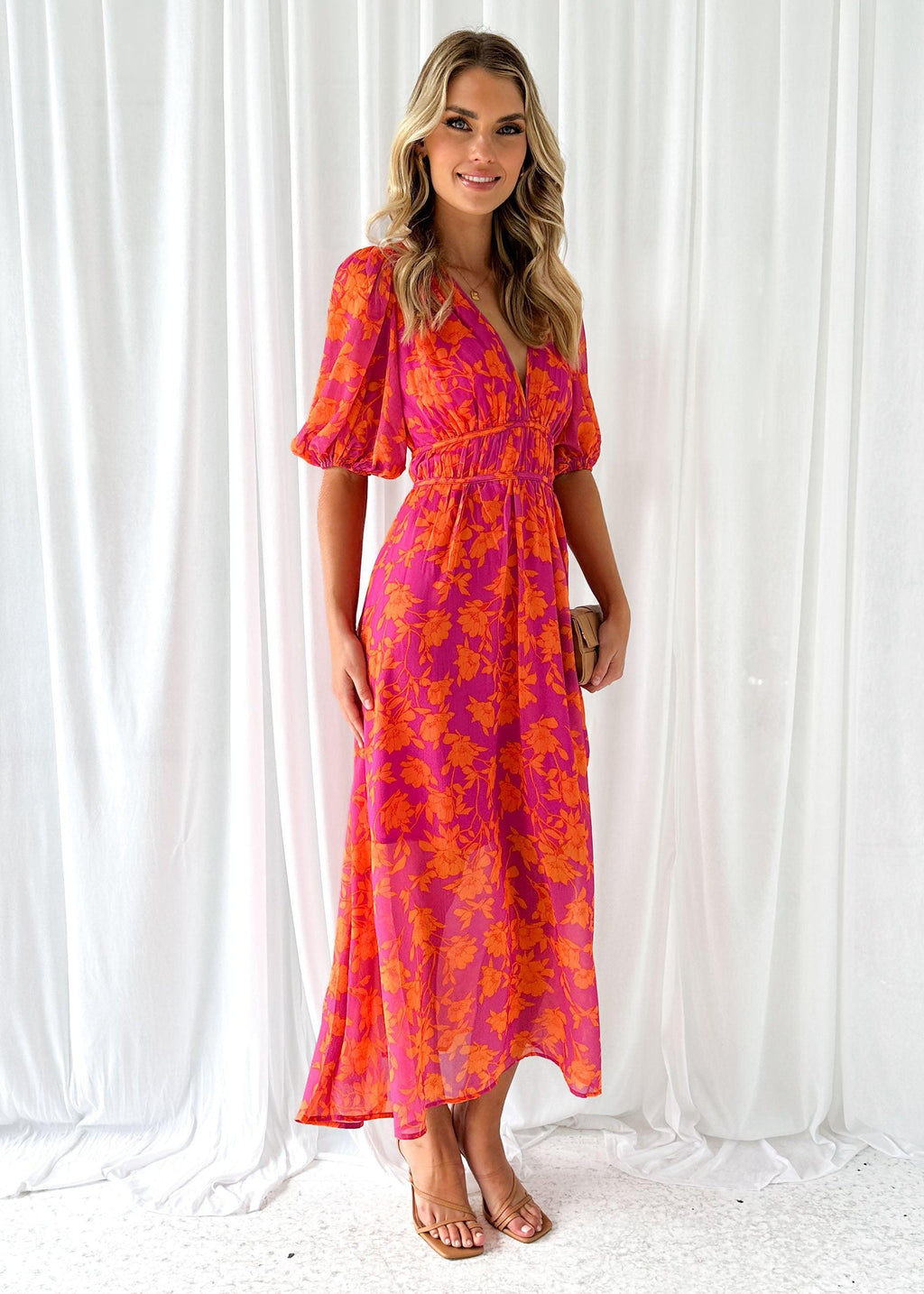 Women's Floral Maxi Wedding Guest Dress