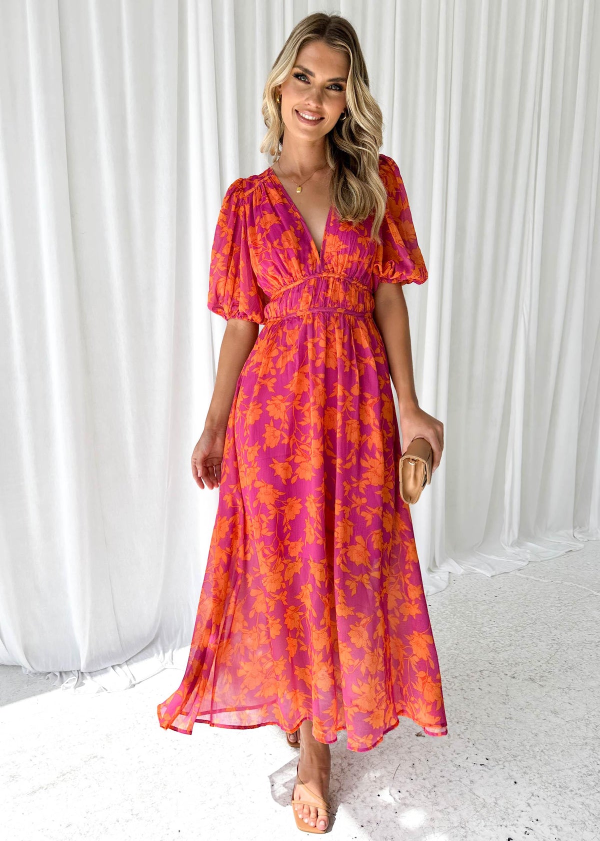 Women's Floral Maxi Wedding Guest Dress