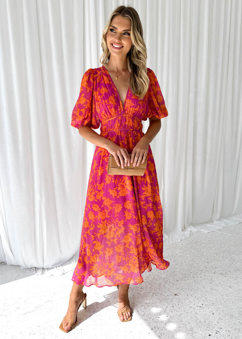 Women's Floral Maxi Wedding Guest Dress