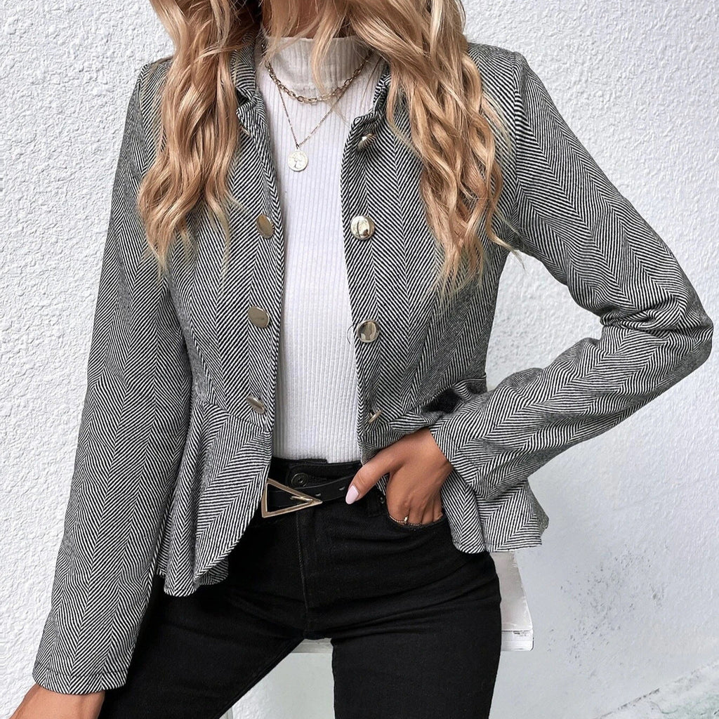 Women's Asymmetrical Button Blazer