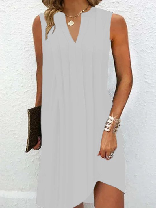 Women's V-Neck Asymmetrical Hem Dress