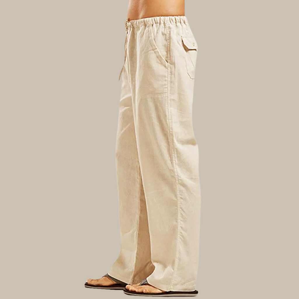 Men's Relaxed Straight-Leg Linen Summer Pants