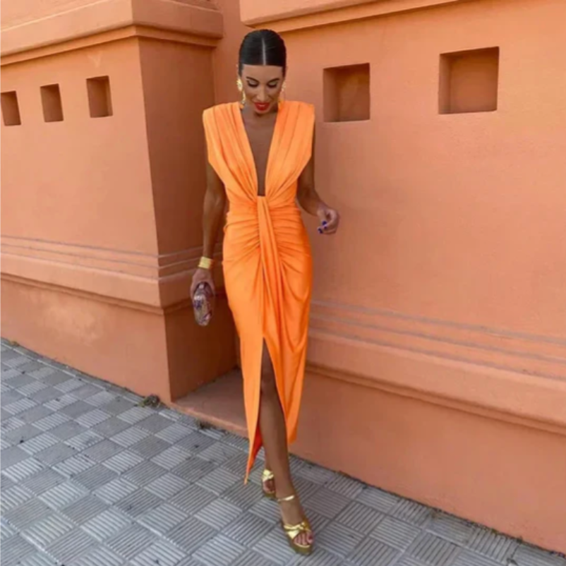 Women's Pleated Wedding Guest Dress