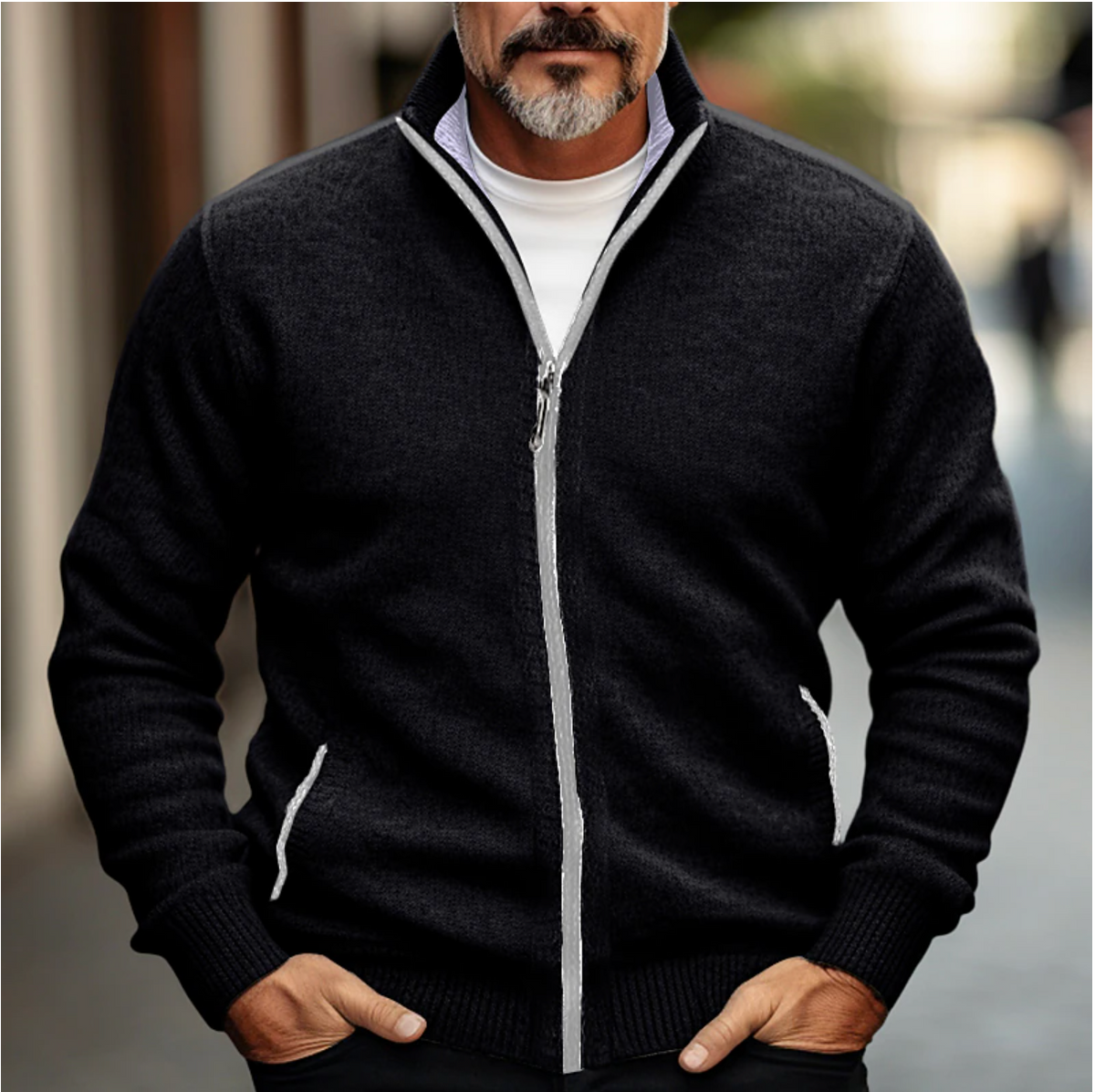 Men's Full-Zip Knit Cardigan