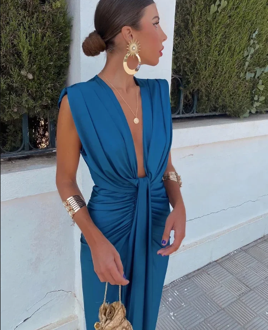 Women's Pleated Wedding Guest Dress