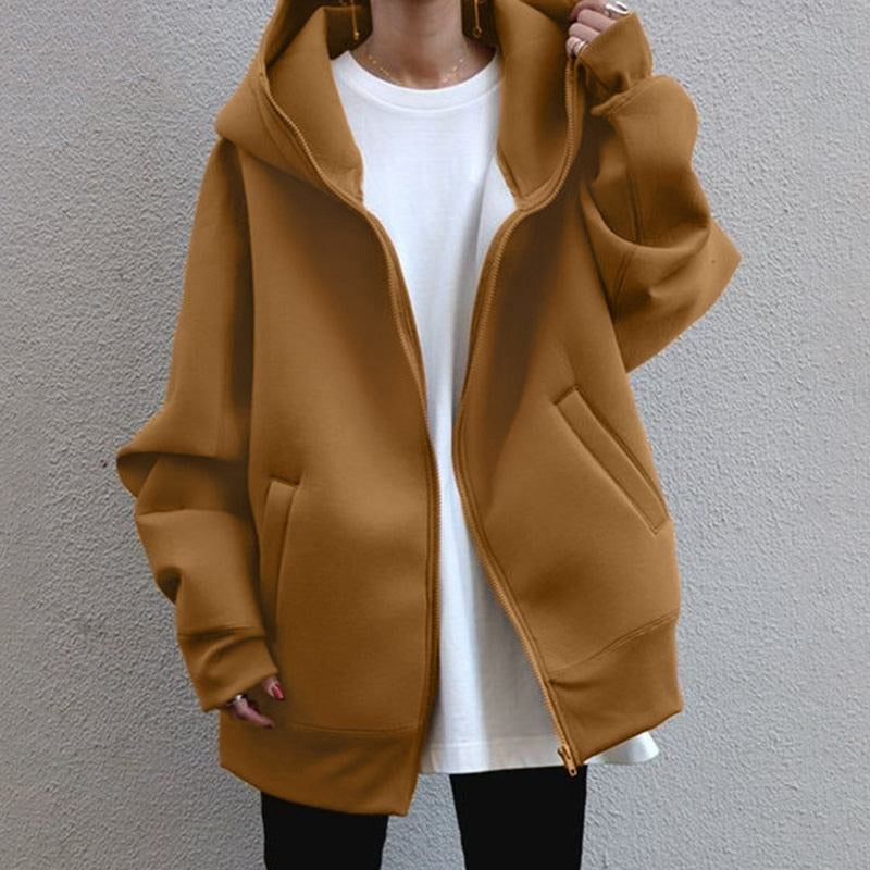 Women's Oversized Full-Zip Hoodie Jacket