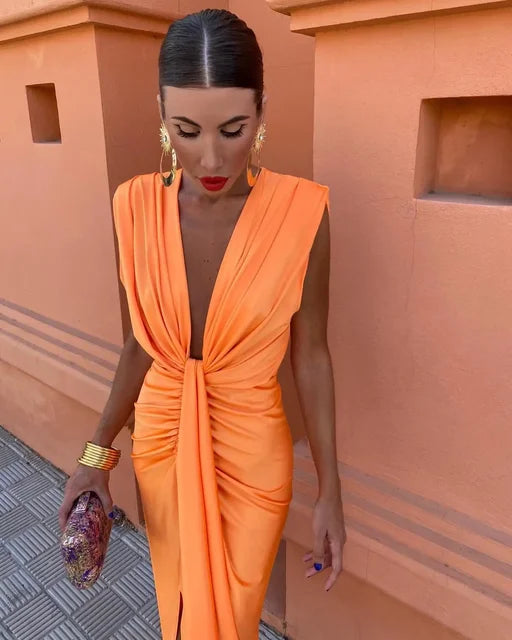 Women's Pleated Wedding Guest Dress