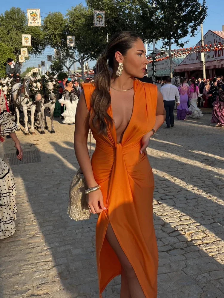 Women's Pleated Wedding Guest Dress