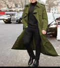 Men's Long Double-Breasted Trench Coat