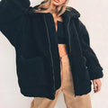 Women's Oversized Full-Zip Teddy Fleece Jacket