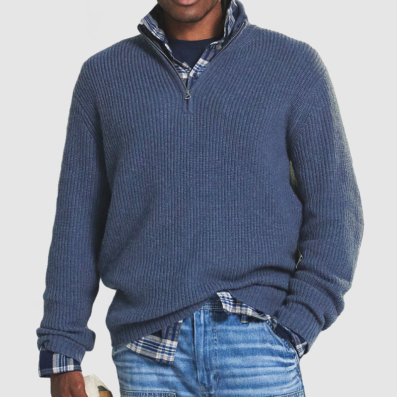Men's Ribbed Quarter-Zip Sweater
