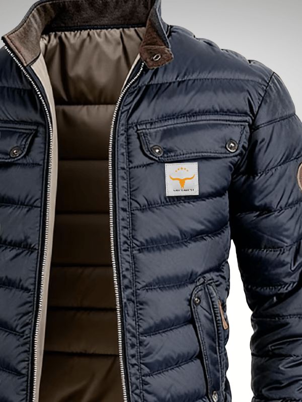 Men's Navy Quilted Utility Jacket
