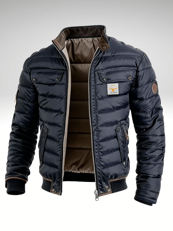Men's Navy Quilted Utility Jacket