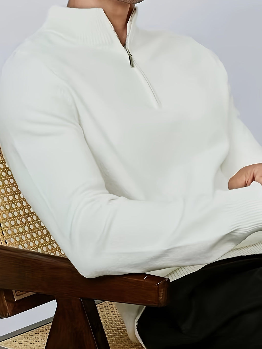 Men's Stretch Half-Zip Knit Pullover