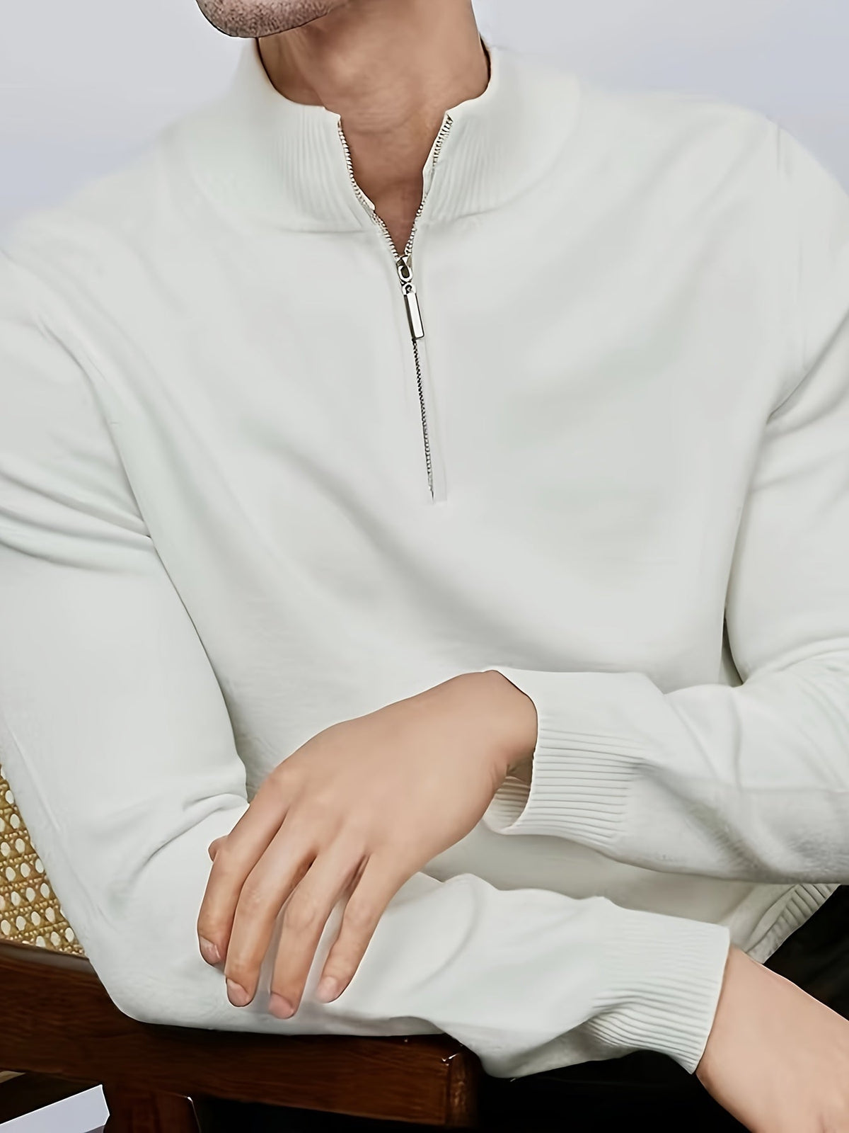 Men's Stretch Half-Zip Knit Pullover