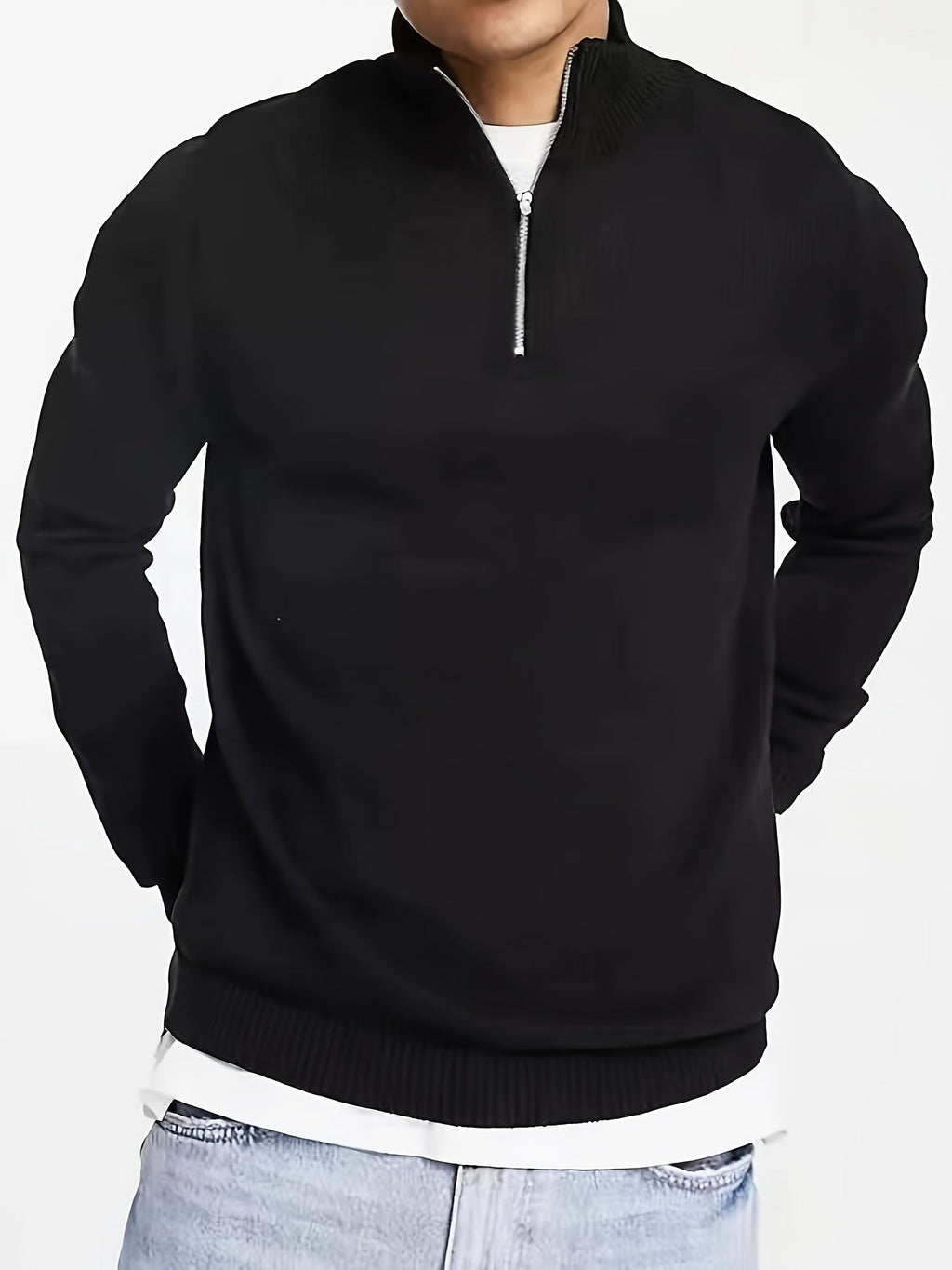 Men's Stretch Half-Zip Knit Pullover