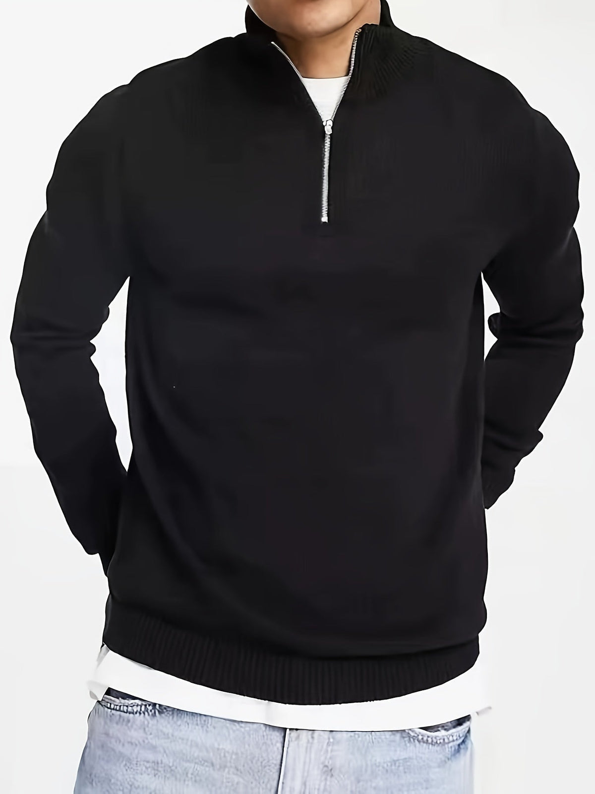 Men's Stretch Half-Zip Knit Pullover