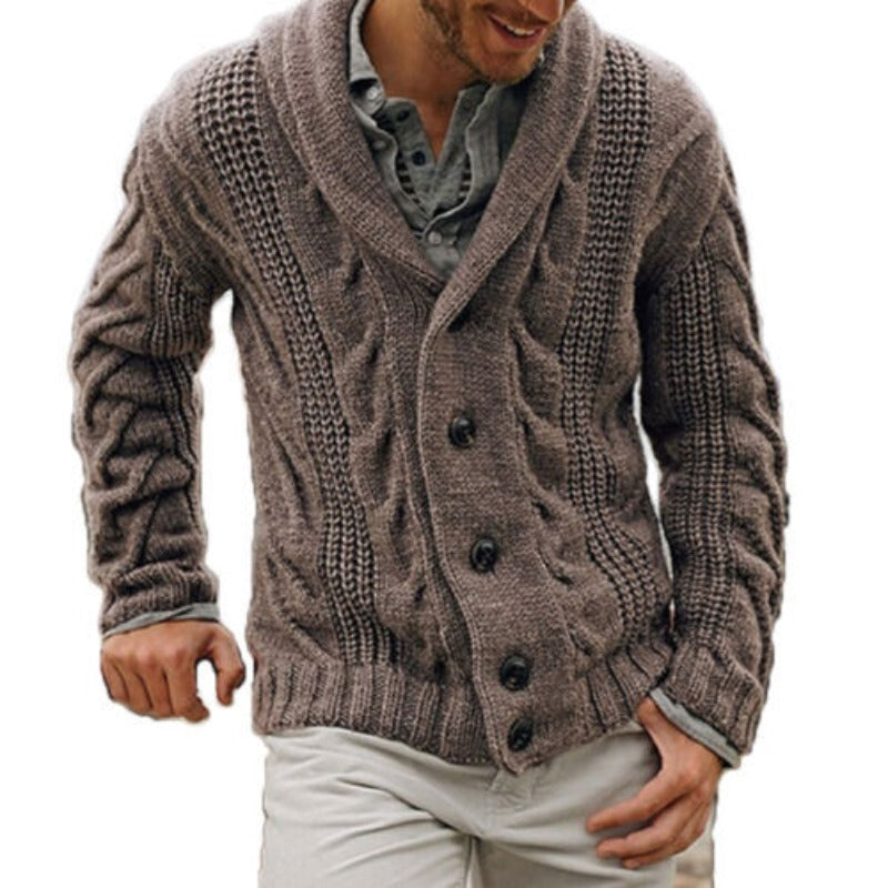 Men's Button-Front Knit Cardigan