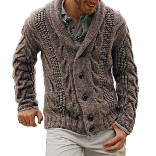 Men's Button-Front Knit Cardigan