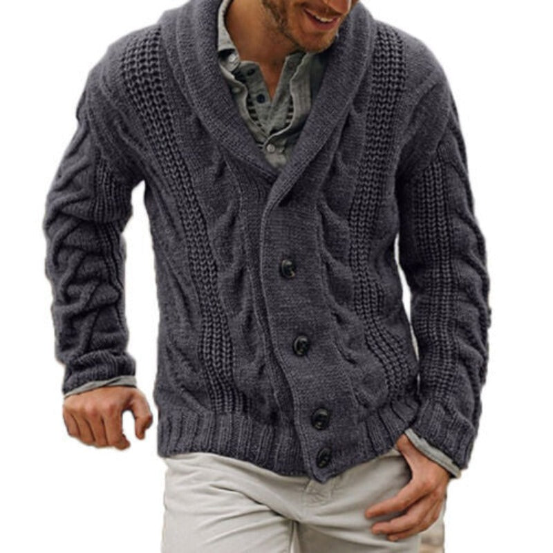 Men's Button-Front Knit Cardigan