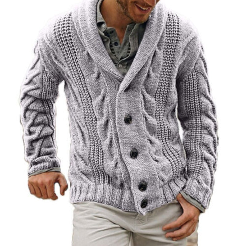 Men's Button-Front Knit Cardigan