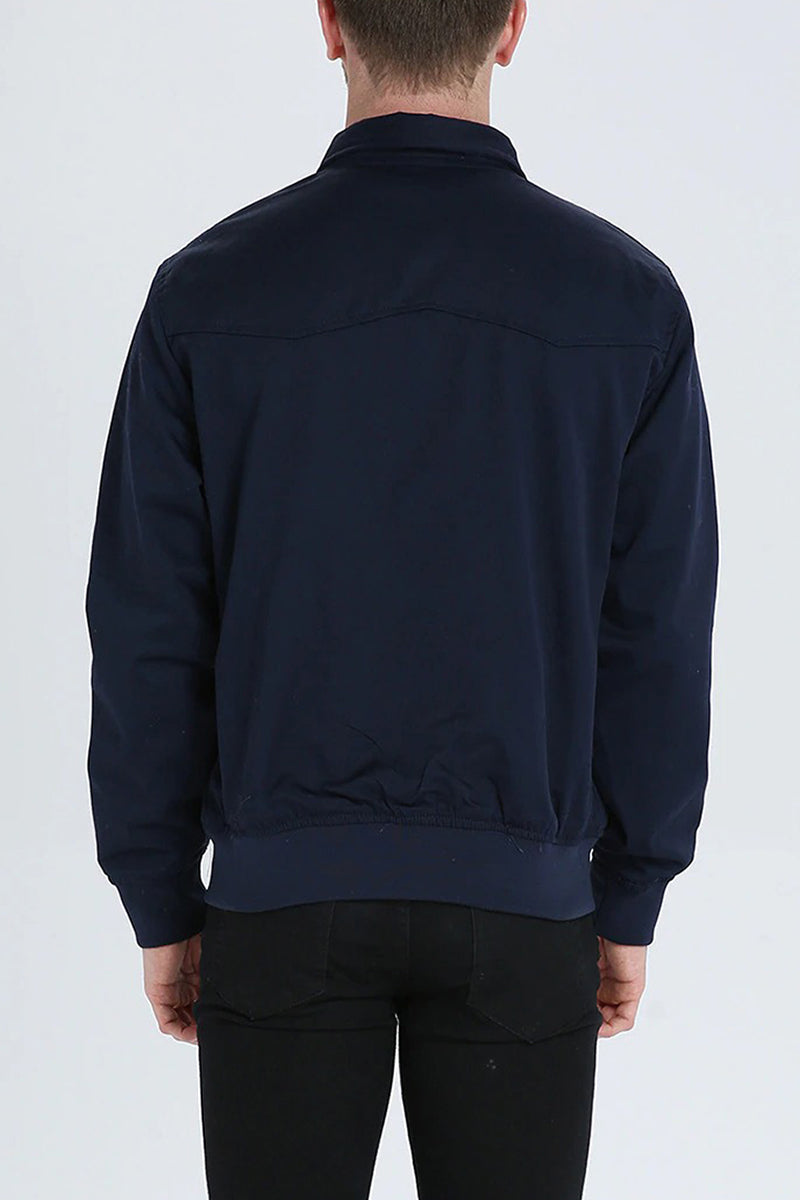 Men's Black Harrington Zip-Up Jacket
