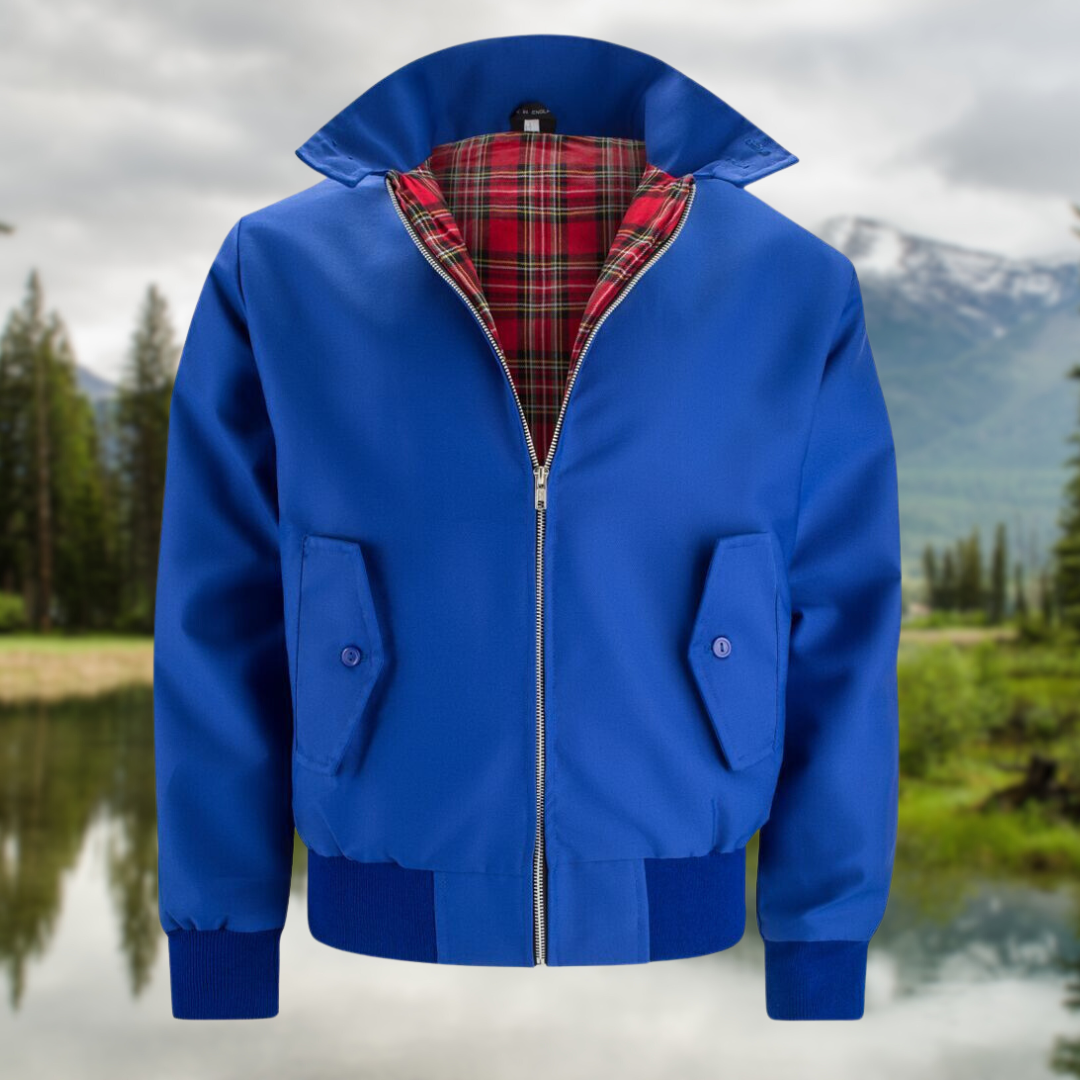 Men's Black Harrington Zip-Up Jacket
