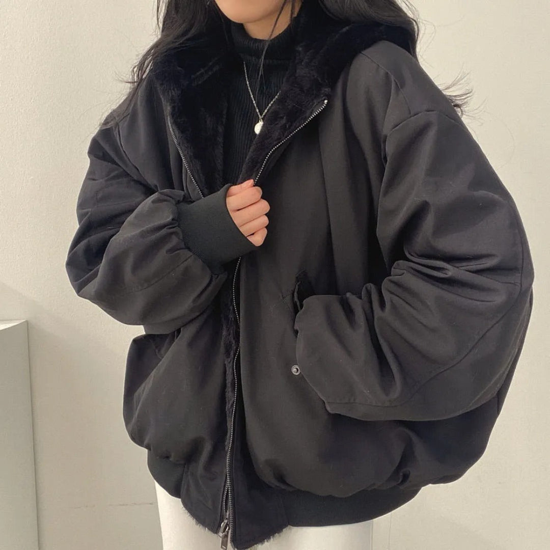 Women's Oversized Hooded Bomber Jacket
