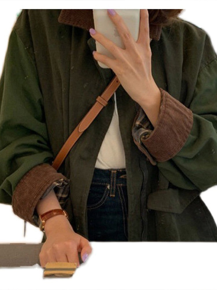 Women's Olive Green Oversized Utility Jacket